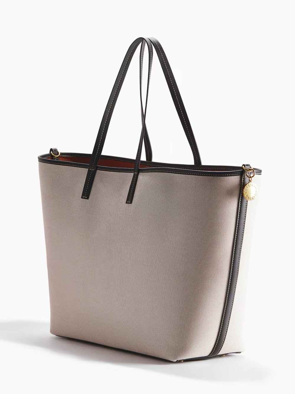 Stella McCartney Beige and Black Logo Circle Tote - Picture 3 of 8